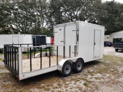 Diamond Cargo 7x20 TA Trailer - White, Barn Doors, Side Door, Extra Height, Hybrid Deck, 5K Axles - Image 10