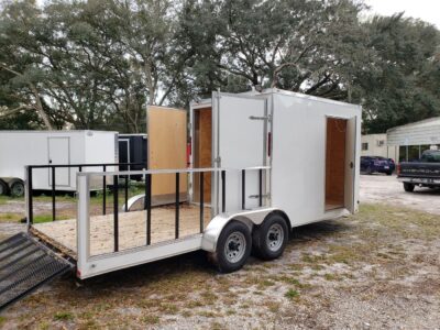 Diamond Cargo 7x20 TA Trailer - White, Barn Doors, Side Door, Extra Height, Hybrid Deck, 5K Axles - Image 9