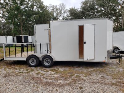 Diamond Cargo 7x20 TA Trailer - White, Barn Doors, Side Door, Extra Height, Hybrid Deck, 5K Axles - Image 11
