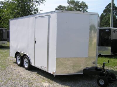 Diamond Cargo 8.5x14 TA Trailer - White, Ramp, Side Door, D-Rings - Image 12