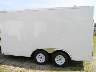 Diamond Cargo 8.5x14 TA Trailer - White, Ramp, Side Door, D-Rings - Image 3