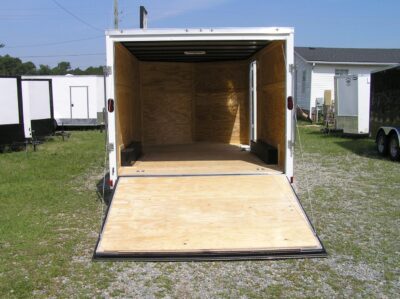 Diamond Cargo 8.5x14 TA Trailer - White, Ramp, Side Door, D-Rings - Image 6