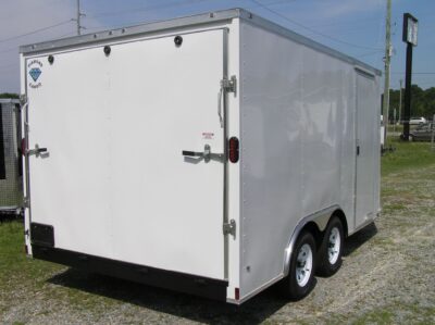Diamond Cargo 8.5x14 TA Trailer - White, Ramp, Side Door, D-Rings - Image 9