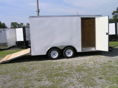 Diamond Cargo 8.5x14 TA Trailer - White, Ramp, Side Door, D-Rings - Image 10