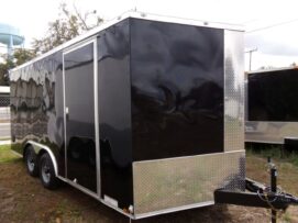 Diamond Cargo 8.5x16 TA Trailer - Black, Ramp, Side Door, D-Rings