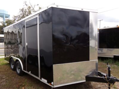 Diamond Cargo 8.5x16 TA Trailer - Black, Ramp, Side Door, D-Rings