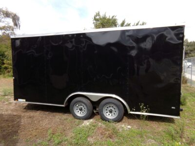 Diamond Cargo 8.5x16 TA Trailer - Black, Ramp, Side Door, D-Rings - Image 2