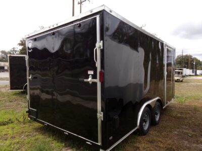 Diamond Cargo 8.5x16 TA Trailer - Black, Ramp, Side Door, D-Rings - Image 4