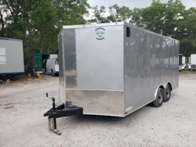 Diamond Cargo 8.5x16 TA Trailer - Silver Frost, Ramp, Side Door, D-Rings - Image 11