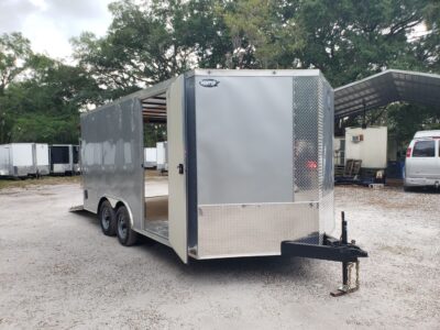 Diamond Cargo 8.5x16 TA Trailer - Silver Frost, Ramp, Side Door, D-Rings - Image 7