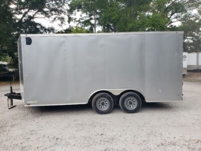 Diamond Cargo 8.5x16 TA Trailer - Silver Frost, Ramp, Side Door, D-Rings - Image 6