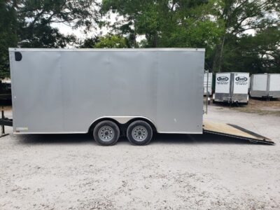 Diamond Cargo 8.5x16 TA Trailer - Silver Frost, Ramp, Side Door, D-Rings - Image 5
