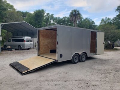 Diamond Cargo 8.5x16 TA Trailer - Silver Frost, Ramp, Side Door, D-Rings - Image 15