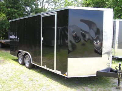 Diamond Cargo 8.5x18 TA Trailer - Black, Ramp, Side Door, D-Rings - Image 11