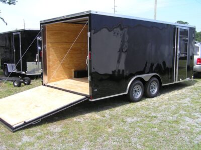 Diamond Cargo 8.5x18 TA Trailer - Black, Ramp, Side Door, D-Rings - Image 8