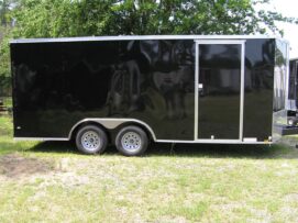 Diamond Cargo 8.5x18 TA Trailer - Black, Ramp, Side Door, D-Rings
