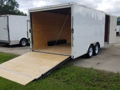 Diamond Cargo 8.5x18 TA Trailer - White, Ramp, Side Door, D-Rings - Image 8