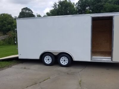 Diamond Cargo 8.5x18 TA Trailer - White, Ramp, Side Door, D-Rings - Image 10