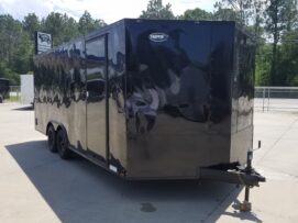 Diamond Cargo 8.5x20 TA Trailer - Black, Ramp, Side Door, D-Rings, Blackout