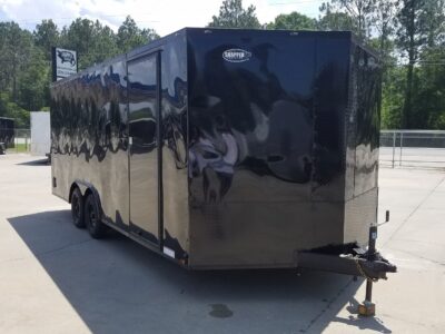 Diamond Cargo 8.5x20 TA Trailer - Black, Ramp, Side Door, D-Rings, Blackout