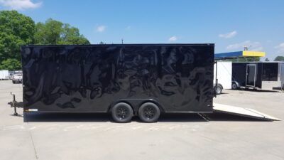 Diamond Cargo 8.5x20 TA Trailer - Black, Ramp, Side Door, D-Rings, Blackout - Image 14