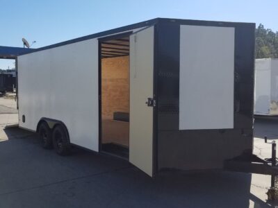 Diamond Cargo 8.5x20 TA Trailer - White Embossed, Ramp, Side Door, D-Rings, Full Blackout, ATP Corners - Image 14