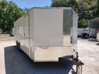 Diamond Cargo 8.5x20 TA Trailer - White, Ramp, Side Door, D-Rings, Insulated Ceiling - Image 13