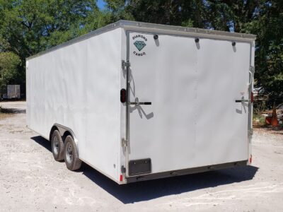 Diamond Cargo 8.5x20 TA Trailer - White, Ramp, Side Door, D-Rings, Insulated Ceiling - Image 4