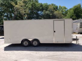 Diamond Cargo 8.5x20 TA Trailer - White, Ramp, Side Door, D-Rings, Insulated Ceiling