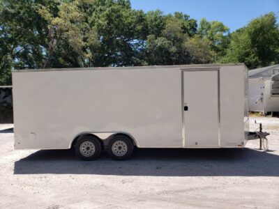 Diamond Cargo 8.5x20 TA Trailer - White, Ramp, Side Door, D-Rings, Insulated Ceiling