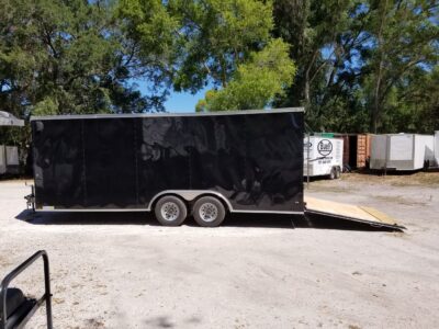 Diamond Cargo 8.5x20 TA Trailer - Black, Ramp, Side Door, 5K Axles, D-Rings - Image 9