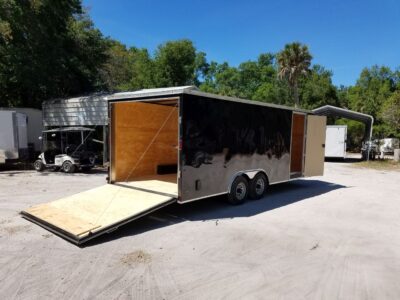 Diamond Cargo 8.5x20 TA Trailer - Black, Ramp, Side Door, 5K Axles, D-Rings - Image 4