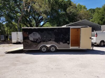 Diamond Cargo 8.5x20 TA Trailer - Black, Ramp, Side Door, 5K Axles, D-Rings - Image 2