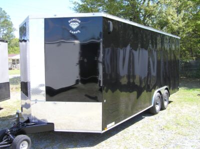 Diamond Cargo 8.5x20 TA Trailer - Black, Ramp, Side Door, 5K Axles, Extra Height, D-Rings - Image 2