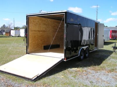 Diamond Cargo 8.5x20 TA Trailer - Black, Ramp, Side Door, 5K Axles, Extra Height, D-Rings - Image 8