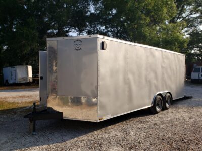 Diamond Cargo 8.5x20 TA Trailer - Silver Frost, Ramp, Side Door, 5K Axles, D-Rings - Image 4
