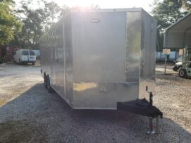 Diamond Cargo 8.5x20 TA Trailer - Silver Frost, Ramp, Side Door, 5K Axles, D-Rings