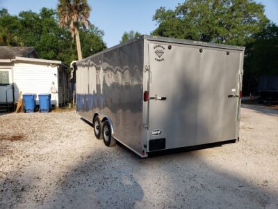 Diamond Cargo 8.5x20 TA Trailer - Silver Frost, Ramp, Side Door, 5K Axles, D-Rings - Image 13