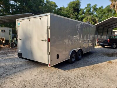 Diamond Cargo 8.5x20 TA Trailer - Silver Frost, Ramp, Side Door, 5K Axles, D-Rings - Image 10