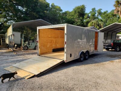 Diamond Cargo 8.5x20 TA Trailer - Silver Frost, Ramp, Side Door, 5K Axles, D-Rings - Image 9