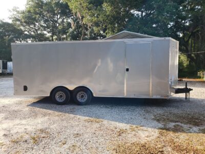 Diamond Cargo 8.5x20 TA Trailer - Silver Frost, Ramp, Side Door, 5K Axles, D-Rings - Image 8