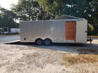 Diamond Cargo 8.5x20 TA Trailer - Silver Frost, Ramp, Side Door, 5K Axles, D-Rings - Image 7