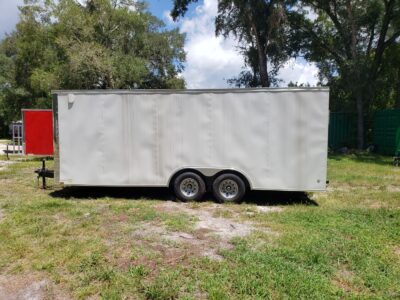 Diamond Cargo 8.5x20 TA Trailer - White, Ramp, Side Door, D-Rings, Flat Front, Insulated, 5K Axles - Image 5