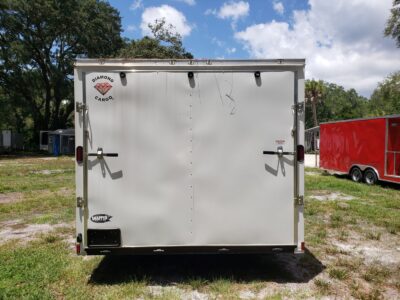 Diamond Cargo 8.5x20 TA Trailer - White, Ramp, Side Door, D-Rings, Flat Front, Insulated, 5K Axles - Image 9