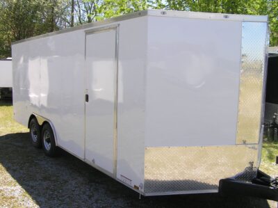 Diamond Cargo 8.5x20 TA Trailer - White, Ramp, Side Door, 5K Axles, D-Rings - Image 11