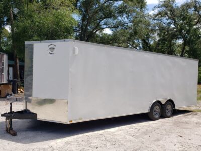 Diamond Cargo 8.5x24 TA Trailer - White, Ramp, Side Door, D-Rings - Image 15