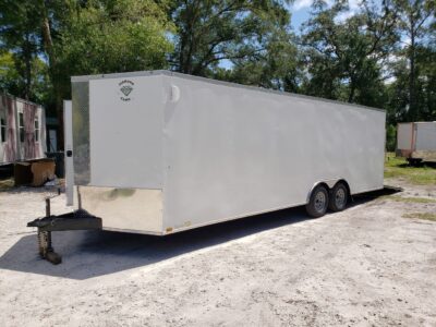 Diamond Cargo 8.5x24 TA Trailer - White, Ramp, Side Door, D-Rings - Image 14
