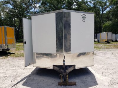Diamond Cargo 8.5x24 TA Trailer - White, Ramp, Side Door, D-Rings - Image 13
