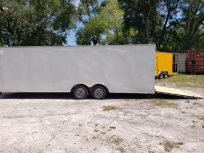 Diamond Cargo 8.5x24 TA Trailer - White, Ramp, Side Door, D-Rings - Image 9