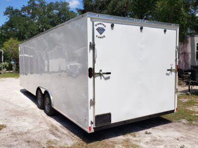 Diamond Cargo 8.5x24 TA Trailer - White, Ramp, Side Door, D-Rings - Image 7